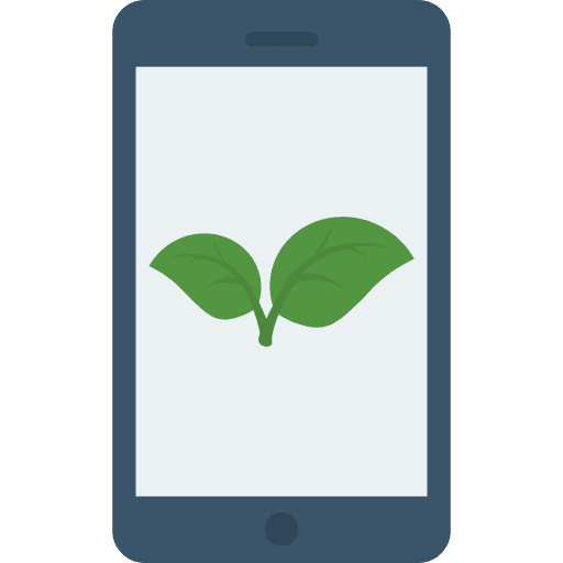 Mobile phone ecology and environment plant electronics icon