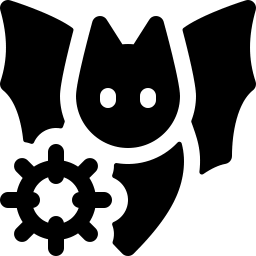 Bat healthcare mammal virus icon