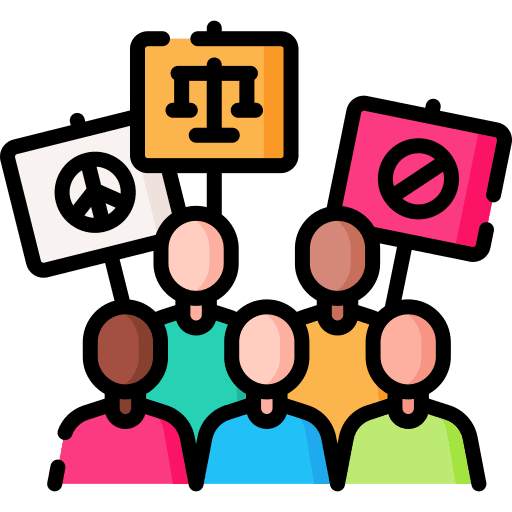 Civil right movement yelling peace activist icon