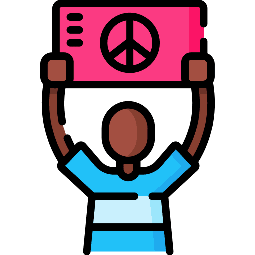 Demonstrator protest people peace icon
