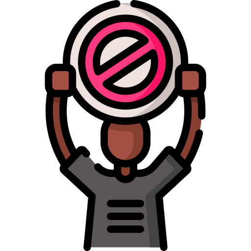 Demonstrator stop civil right movement activism icon