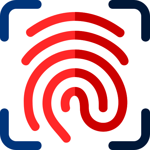 Fingerprint scan touch id finger security icon