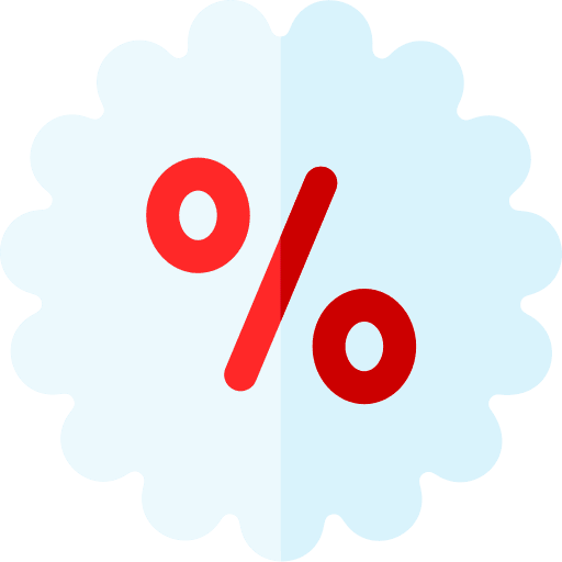 Discount percentage signs commerce and shopping icon