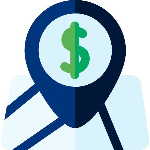 Pointer dollar symbol pointer map pointer icon