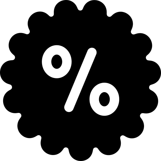 Discount commerce and shopping discount signs icon