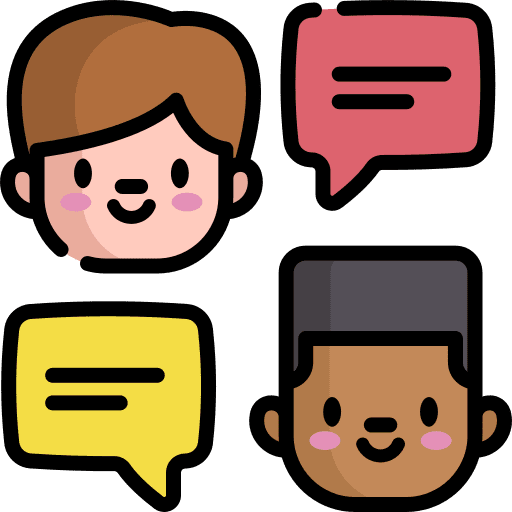 Talk speech bubble people boy icon