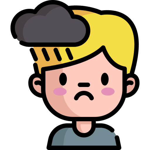 Despair raining unhappy bad mood icon