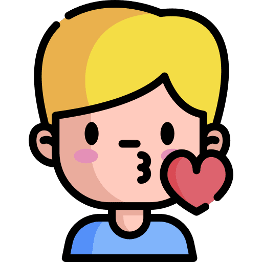 Kiss man kissing boy icon