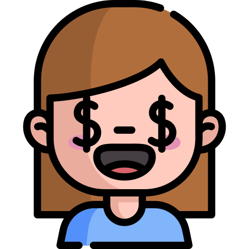 Self interest business woman girl icon