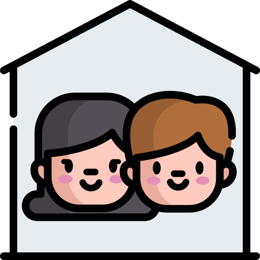 Home family shelter love icon