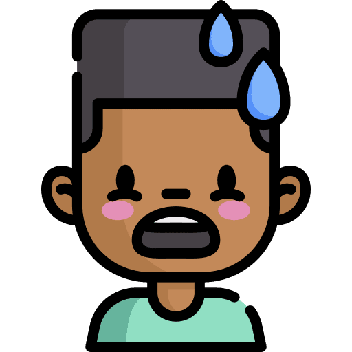 Nervous concern sweating emotion icon