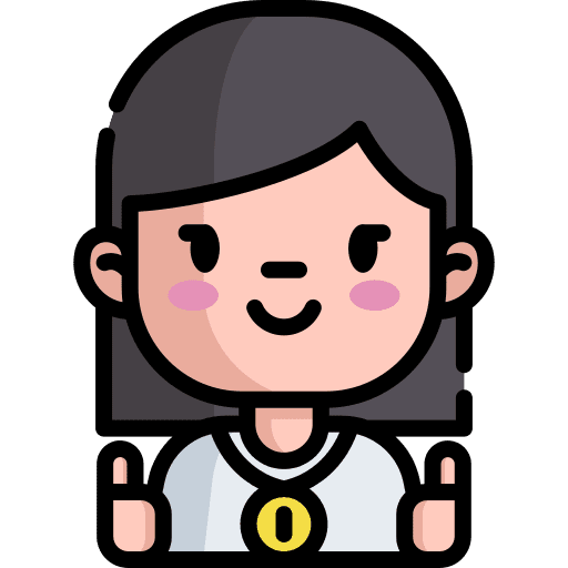 Winner profile medal woman icon