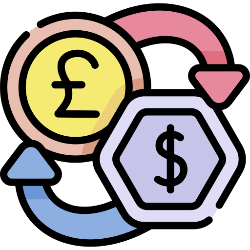 Exchange travel british pound commerce icon