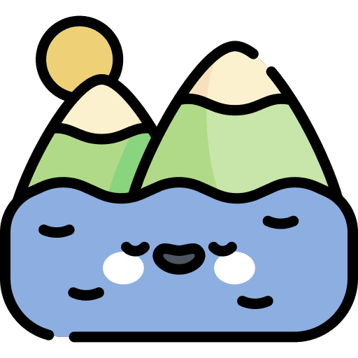 Nature sun river rainforest icon