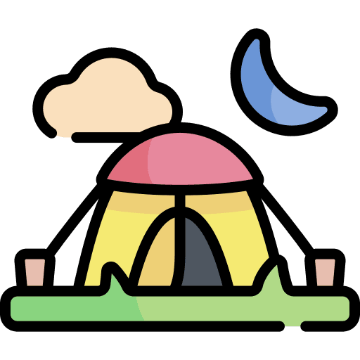 Tent adventure night cover icon