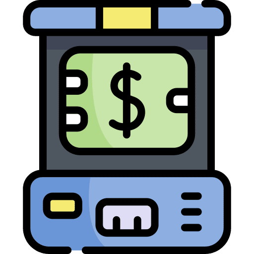 Atm cash machine cash point money icon