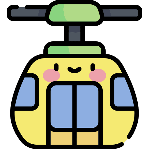 Cableway transport lift transportation icon