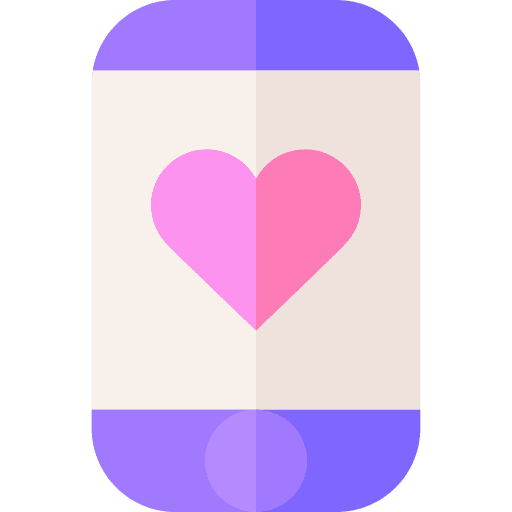 Mobile phone electronics heart icon