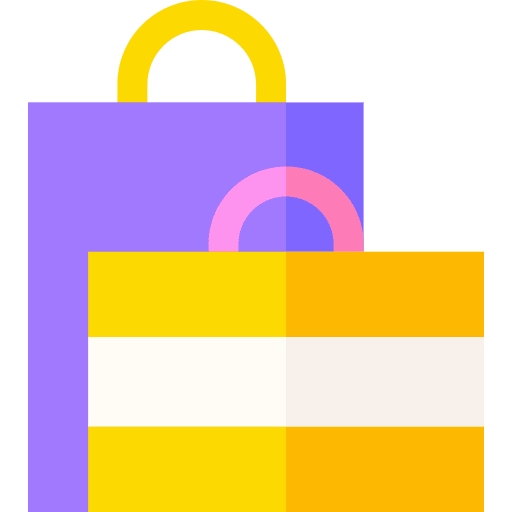 Shopping bags shopping bags container commerce and shopping icon