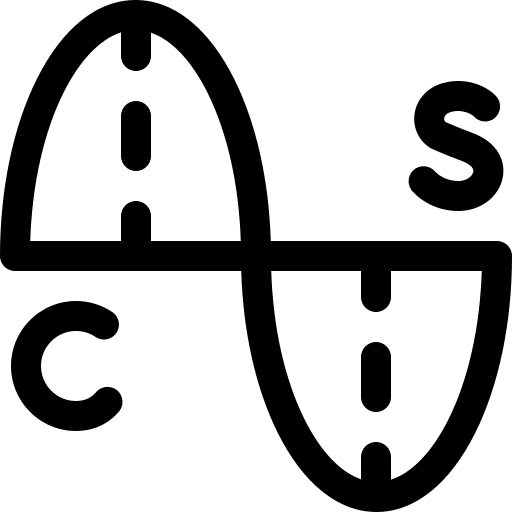 Sine line graphic interface icon