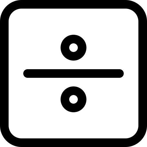 Division calculator sign calculation icon