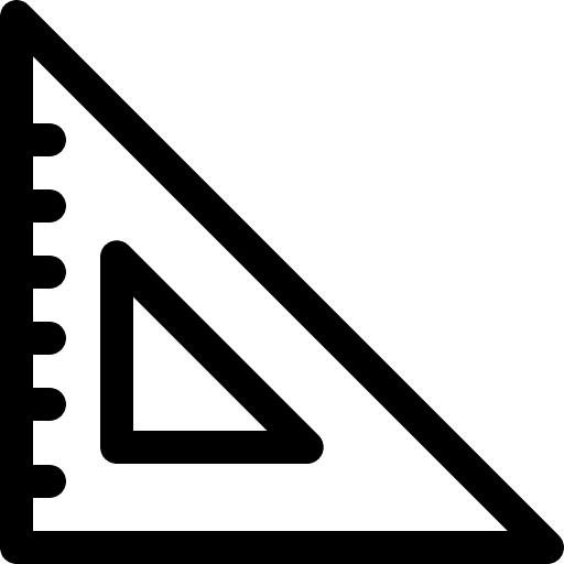 Set square geometry drawing measuring icon