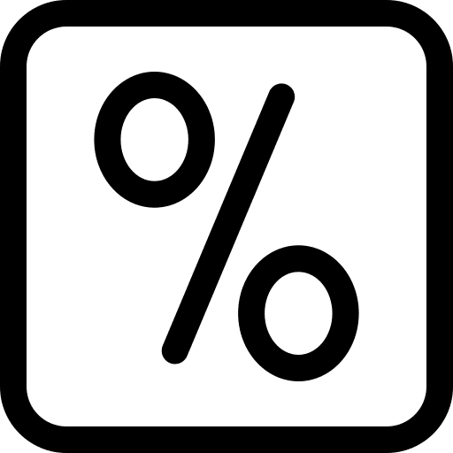 Percentage mathematics shapes and symbols signs icon