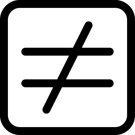 Not equal different symbol mathematical icon
