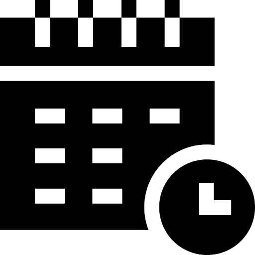 Deadline time and date alarm clock icon