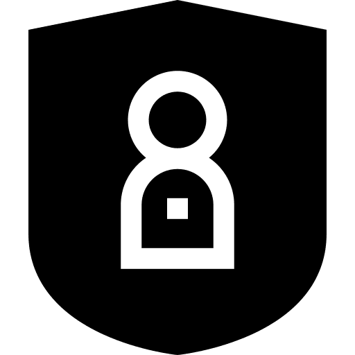 Security worker protect shield icon