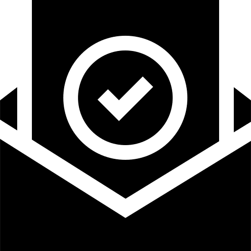 Success mail message document icon