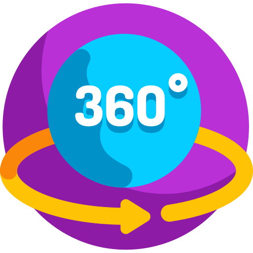 360 degree panorama visual virtual reality icon