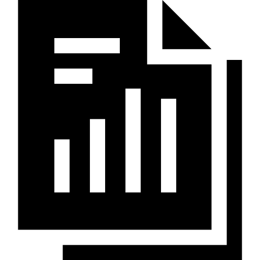 Bar graph analysis document statistics icon