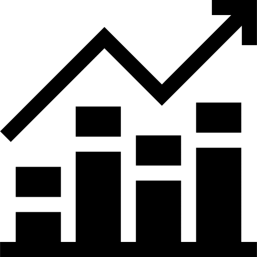 Bar graph business and finance bar graph stats icon