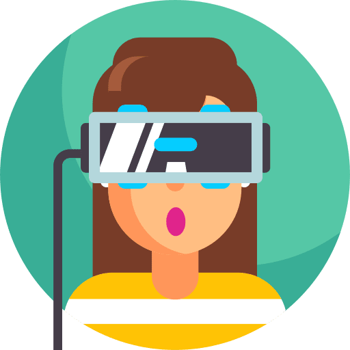 Augmented reality woman electronics user icon
