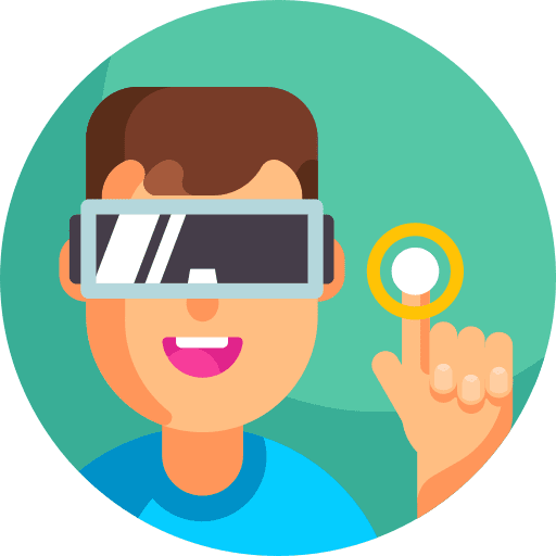 Touch man ar glasses electronics icon
