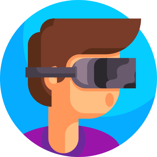 Vr glasses augmented reality man user icon