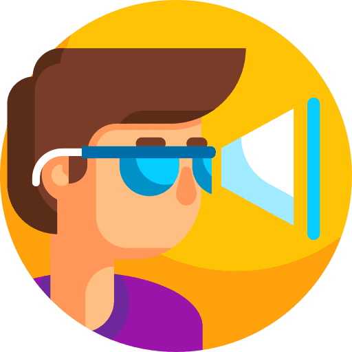 Augmented reality man vr glasses augmented reality icon