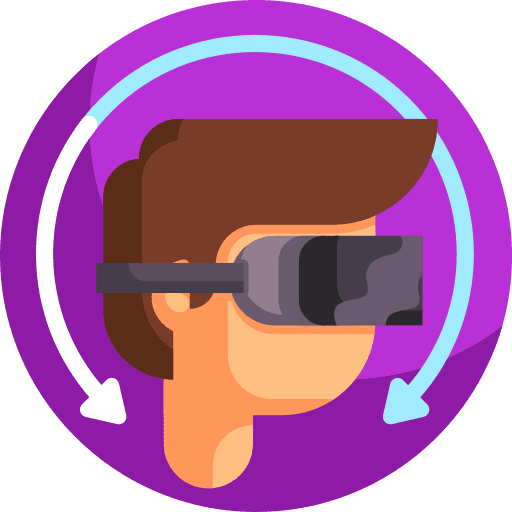 Headset arrows ar glasses virtual reality icon