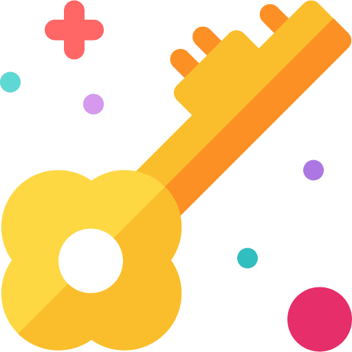 Gold key magic folklore magical icon