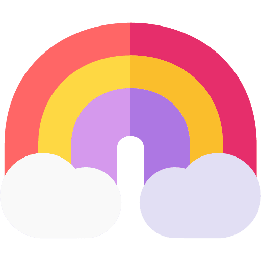 Rainbow cloud weather spectrum icon