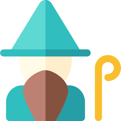 Wizard fairy tale magician fantasy icon