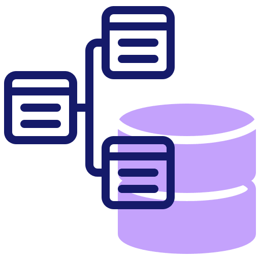 Database storage networking hosting icon