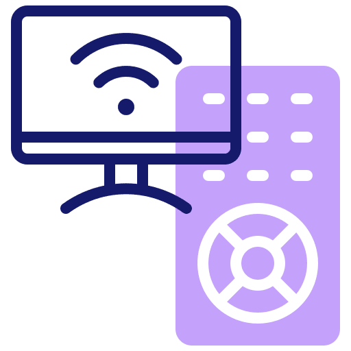 Tv screen smart tv monitor remote control icon