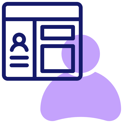 User interface website page user icon