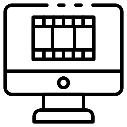 Monitor screen electronics film content icon