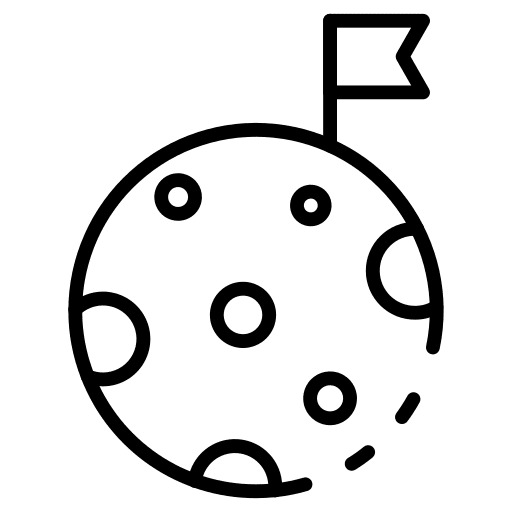 Moon flag space colonization mission accomplished icon