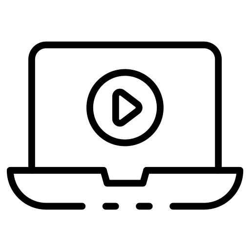 Laptop screen play button laptop screen computer icon