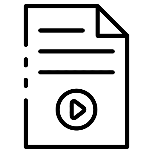 Paper paper files and folders video player icon