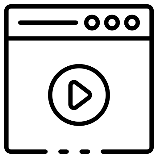 Web browser online film play button icon